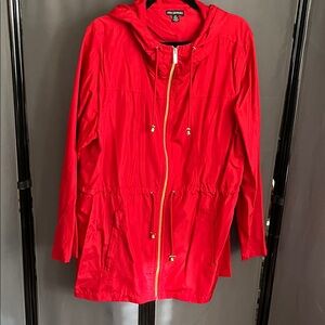 Nina Leonard Bold Red Utility Jacket